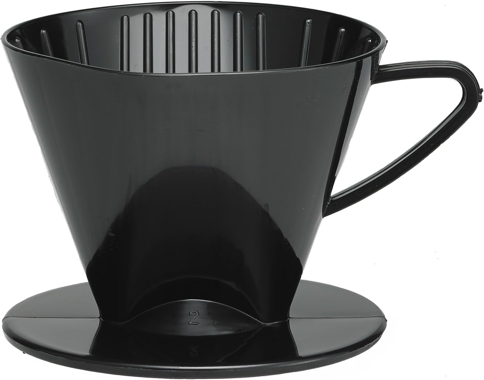 HIC Plastic Coffee Filter Cone #2 Pour Over Coffee Brewing, Black