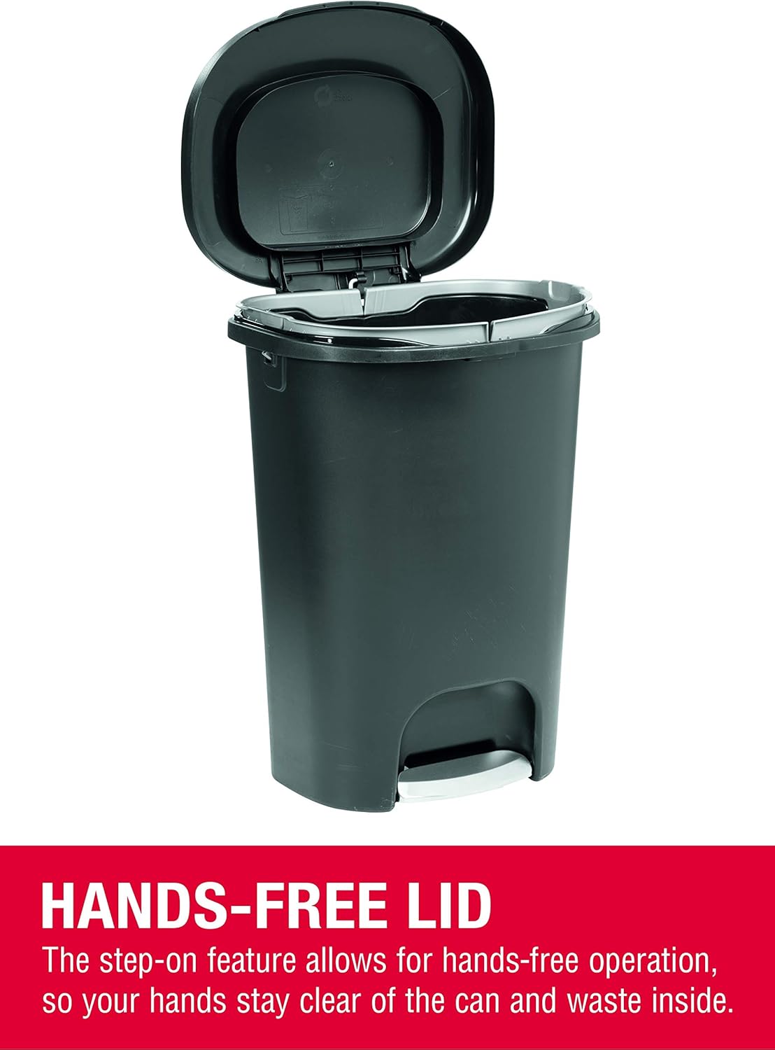 Rubbermaid NEW 2019 VERSION Step-On Lid Trash Can for Home, Kitchen, and Bathroom Garbage, 13 Gallon, Black: Home & Kitchen