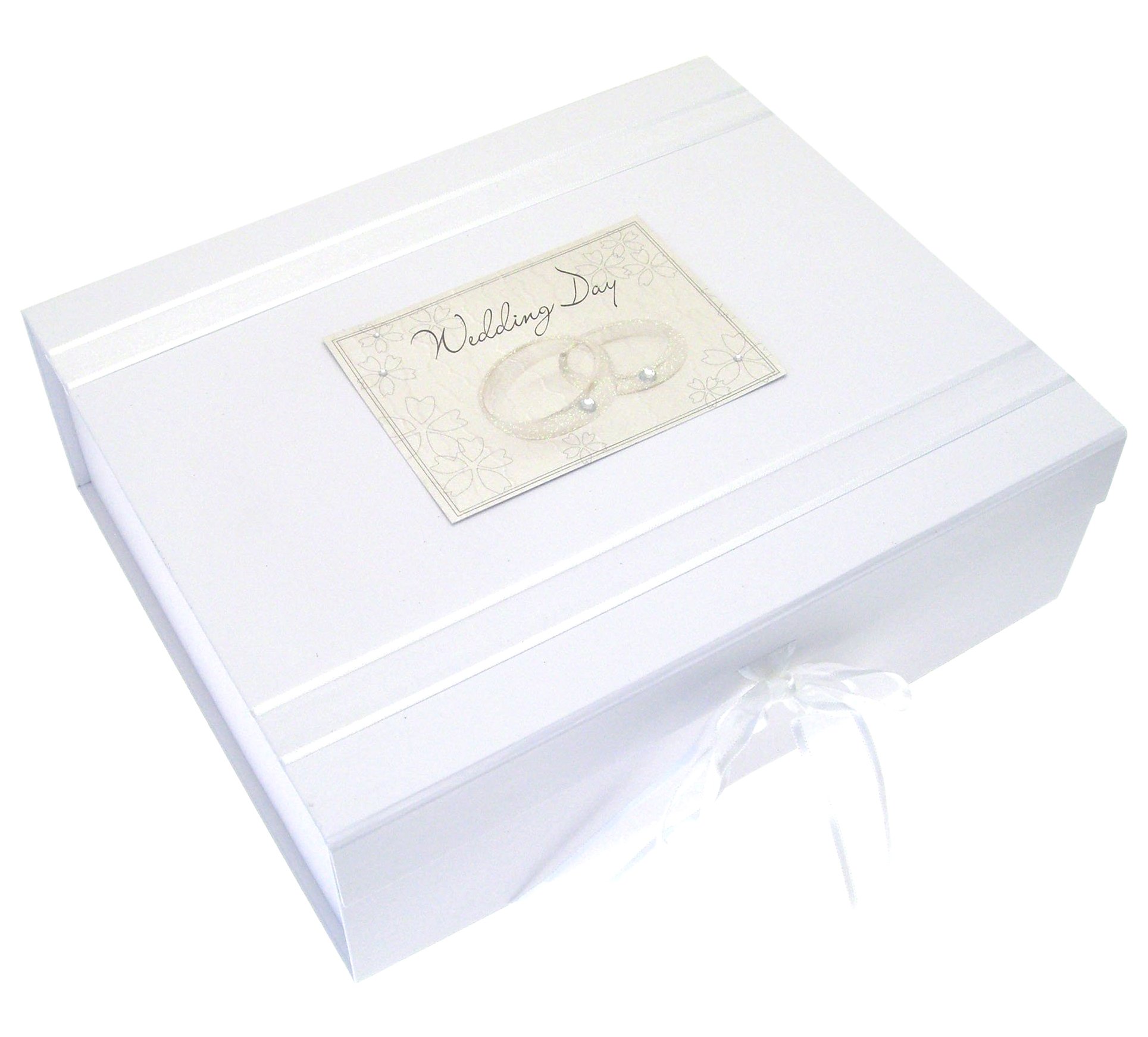 White Cotton Cards Wedding Bliss Keepsake Box, Large, Rings