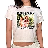 Personalized Photo Baby Tee, Crop Top with Custom Photo, Picture Shirt, Custom Graphic 90s Shirt, Custom Text Baby Tee Y2K Multi