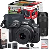 Canon EOS R100 Mirrorless Camera Two-Lens Bundle | RF-S 18-45mm + RF 75-300mm Lenses | 128GB Card &amp; Photography Guidebook | Canon USA Warranty | Authorized Dealer