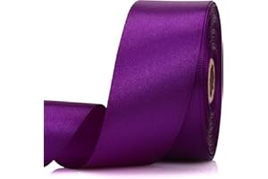 NISDOCF Purple Ribbon-1-1/2 Inch 30 Yards Purple Solid Satin Ribbon for Gift Wrapping,Craft Floral Bouquets,Wedding Party,Timeless Flower,Decoration Floral Hair,Balloons