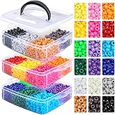 IOOLEEM Pony Beads (18 Colors, 3200pcs), Beading Kits for Bracelet, Beads for Friendship Bracelets & Jewelry Making, Easy Storage.