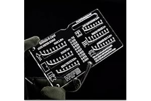 Range Finder Card, Portable Pocket Analog Hunting Rangefinder Ruler,Range to Target Calculator with 6 Reticles Reticles, Rang