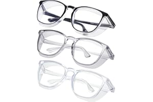 konqkin Safety glasses Goggles Nurses Protective Eyewear - Anti Fog Square Frame Stylish Clear Glasses for Women Men