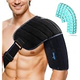 NEWGO Shoulder Ice Pack &ndash; 2-Hour Cold Therapy for Rotator Cuff &amp; Surgery | Flexible Cubed Gel Design Contours to Shoulder. Reusable Ice Pack for Arm, Shoulder Injuries, and Post-surgery Recovery