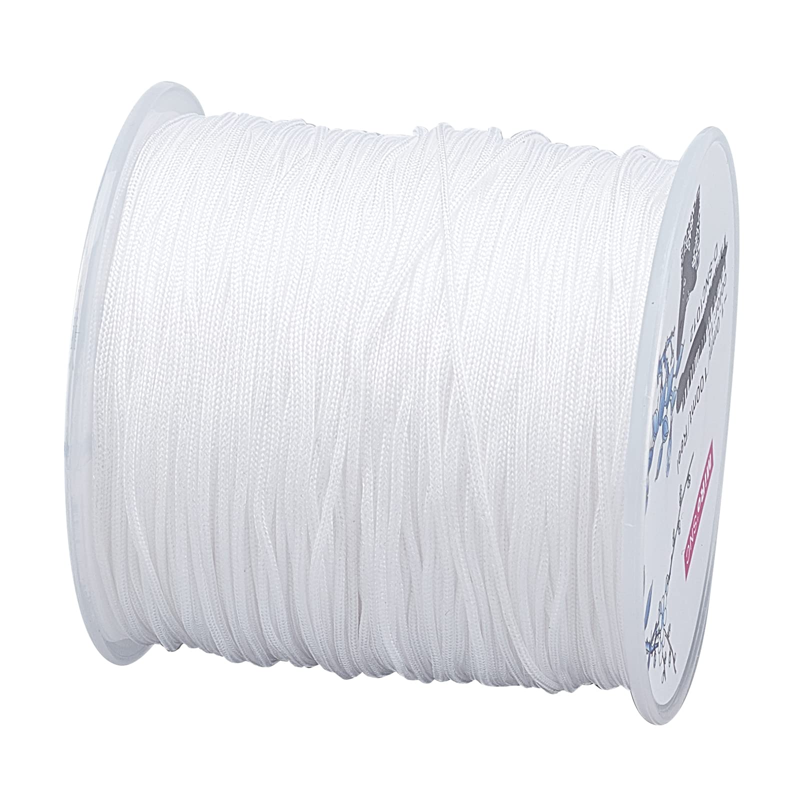 PH PandaHall 109 Yards(100m) 1mm Nylon Hand Knitting Cord String Beading Thread for DIY Necklace, Bracelet, Craft, Jewellery Making, White