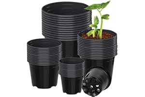 DUNPUTE Nursery Pots– 36 Pack Plastic Plant Pots with Drainage, 3/4/5/6 Inch Plastic Pot for Plants, Ideal for Flowers, Succulents, and Herbs (3 4 5 6 Inch)