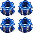 Vgoohobby 4Pcs Hexagonal Nuts, M4 Aluminum Alloy RC Wheel Hex Nuts Compatible with HSP Sakura D3 D4 1/10 RC Car (Blue)