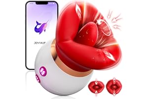 Vibrator Adult Sex Toys for Women - APP Control Mouth-Shaped Vibrators Rose Sex Toy with 10 Tongue Licking 3 Sucking, Nipples