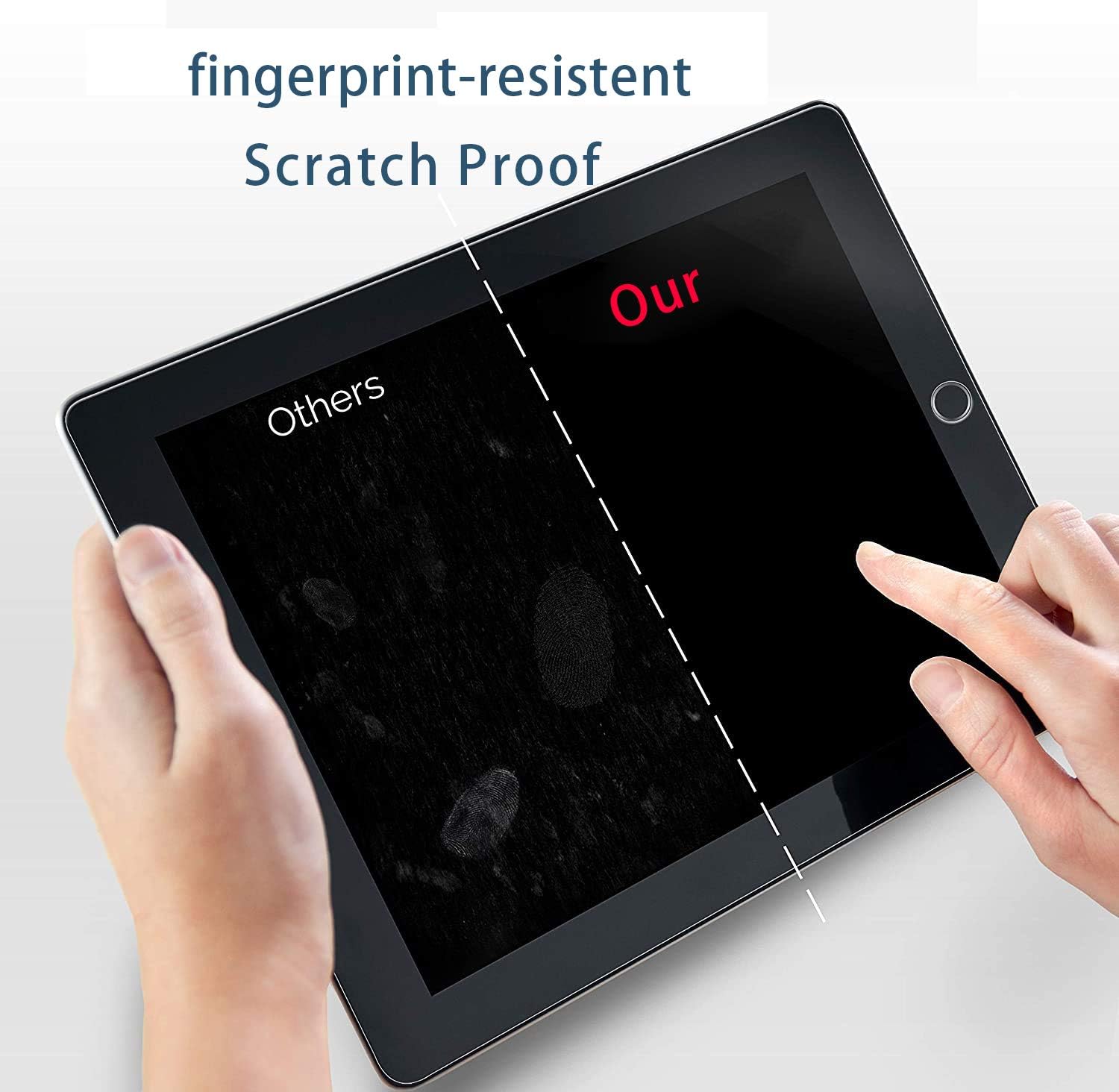Screen Protector for iPad Air 1/ iPad Air 2/ iPad Pro/iPad 5/ iPad 6/9.7-Inch, Tempered Glass Compatible with for iPad Pencil/Scratch-Resistant/9H Hardness