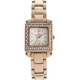 Peugeot Women's Tank Shape Watch - Swarovski Crystal Bezel & Rose Gold Panther Link Bracelet
