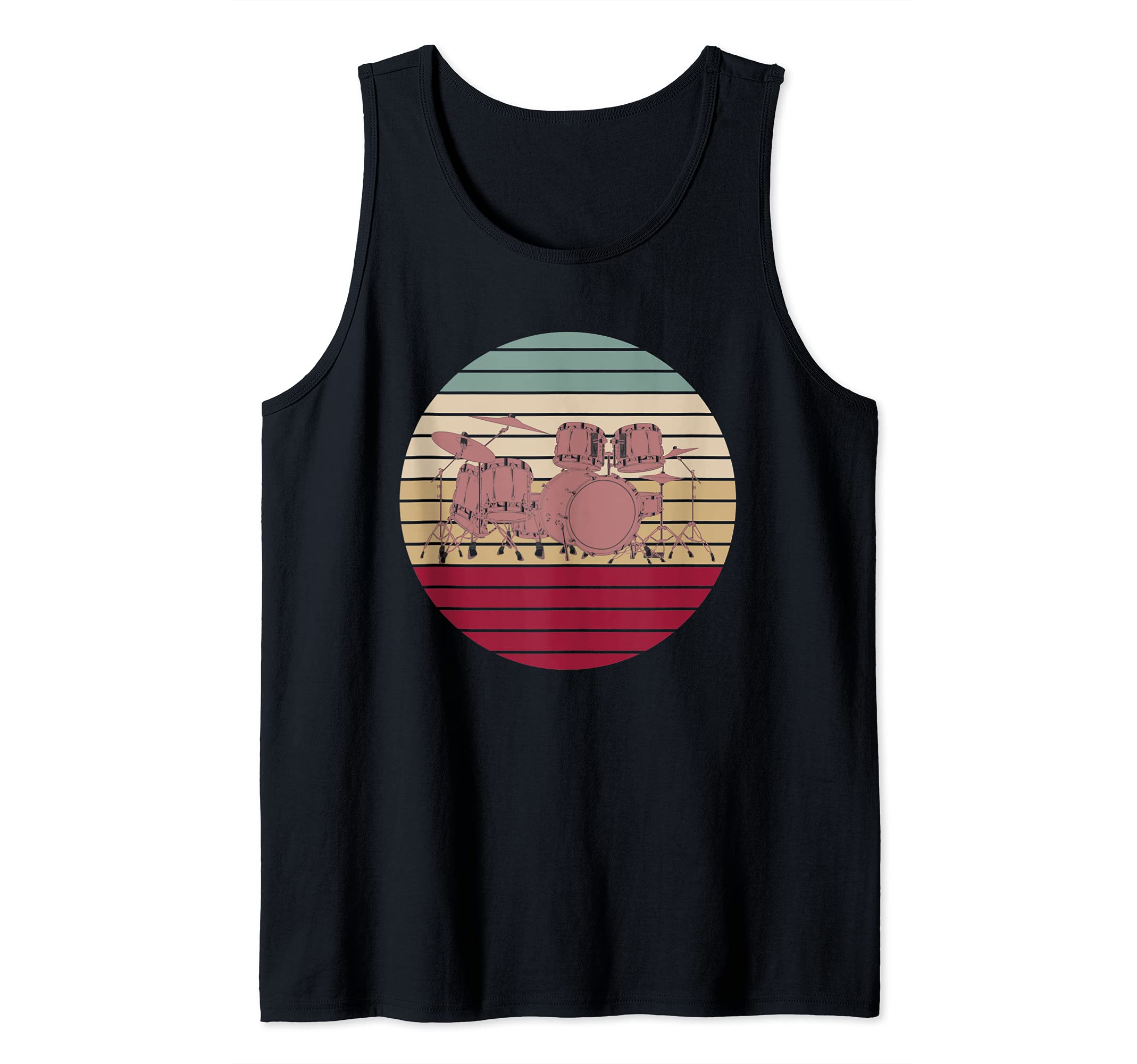 Drums Player Percussion Music Lover Drummer Retro Drums Tank Top