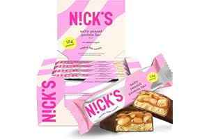 N!CK'S NICKS Protein Bars Chocolate Peanut | 15g protein | 200 calories | Low Carb Keto Friendly Snacks No Added Sugar (Multipack 12 bars x 50g)
