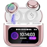 Sleep Earbuds Bluetooth 5.4 in Ear Touch Screen Sleep Headphones, Small Design Mini Sleep Earbuds for Side Sleepers with Sleep Mode, 48H Playtime Sleep Earphones Clear Calls, 5 EQ Modes, Rose Gold