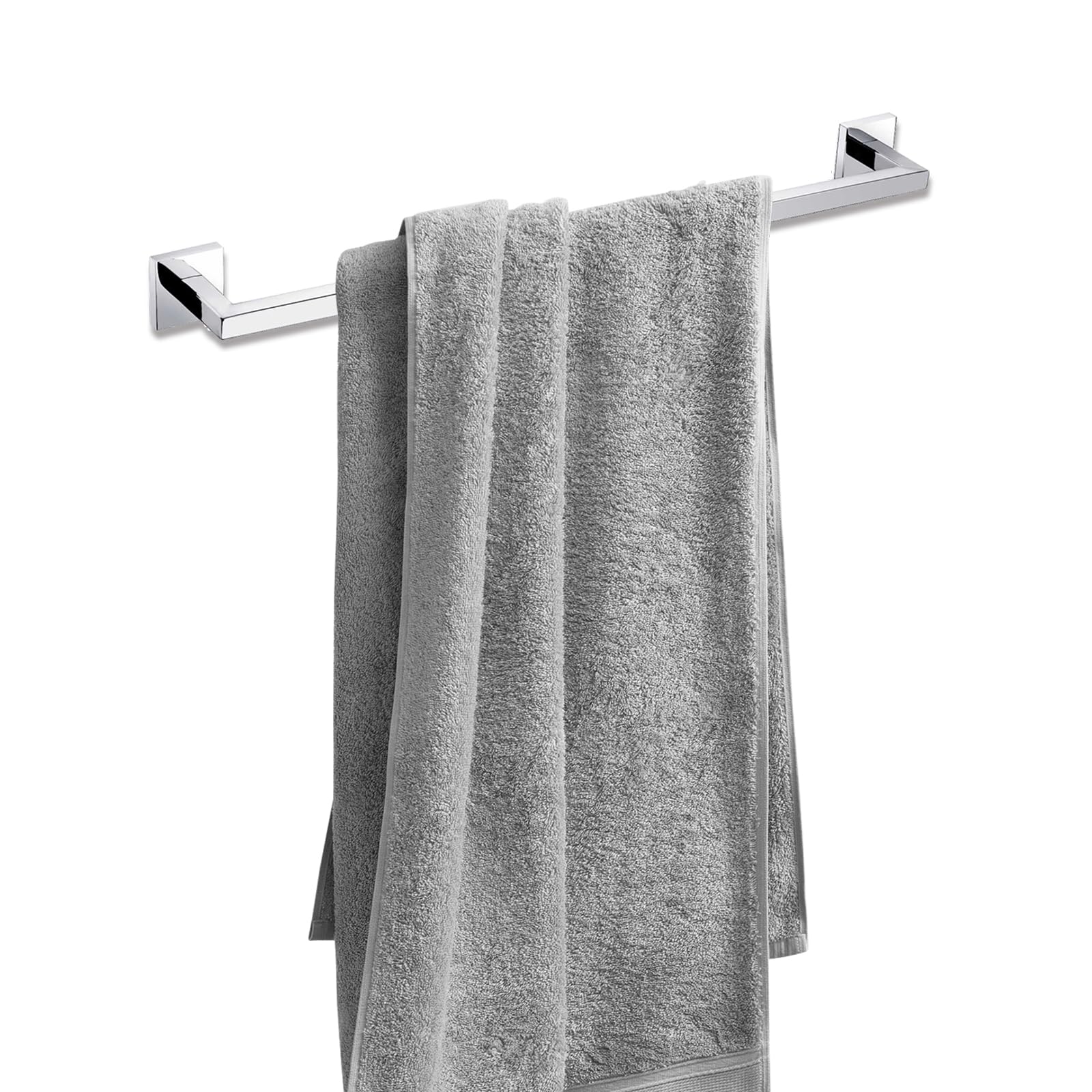 iBathUK Modern Wall Mounted Square Towel Rail Bar Stainless Steel 304 with Anti-Corrosive Zinc and Aluminium, Modern Bathroom Accessories, Square Bath Towel Rail Bar — image 1