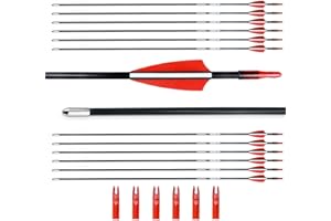 BOWSOUL 28“ Archery Arrows Training Practice Target Arrows for Kids Youth or Beginners Safe Blunt Points Durable Shaft on Recurve Bows Youth Bow and Longbows(Pack of 12)