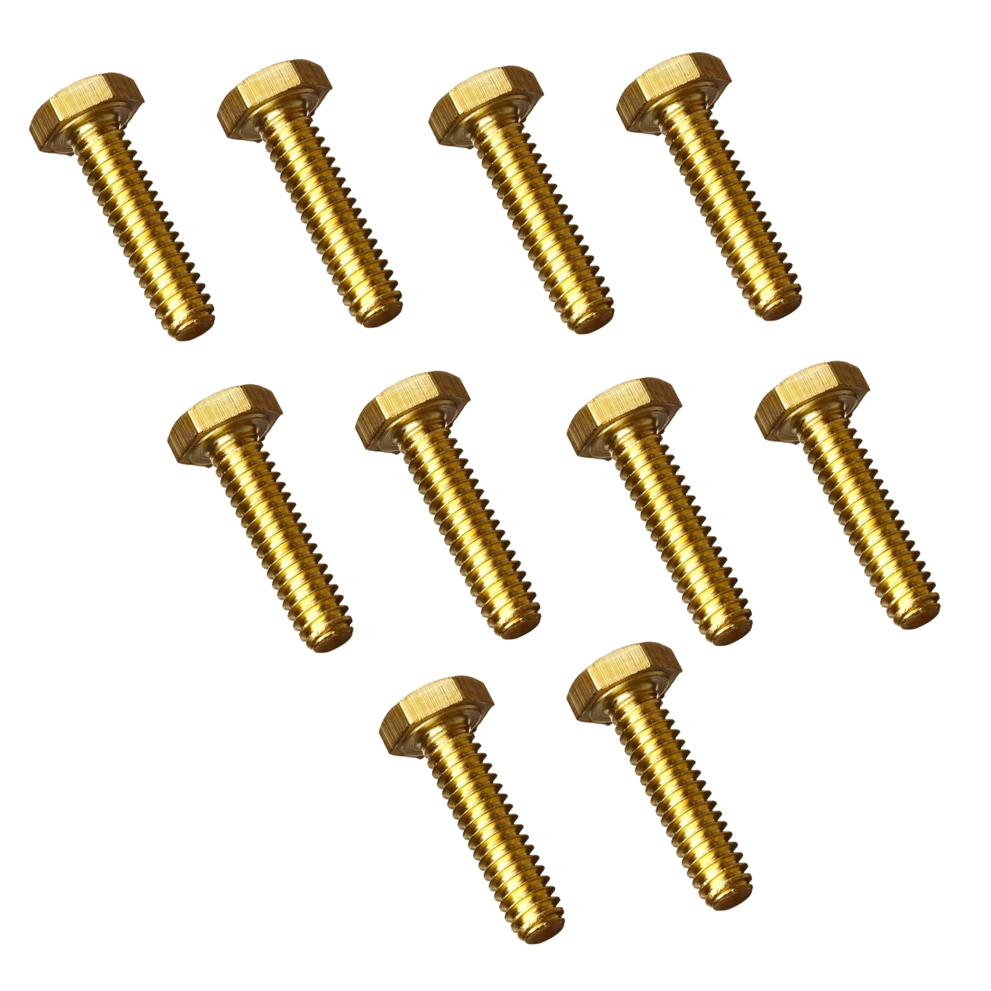 M6 x 16mm Solid Brass Bolts Fully Threaded DIN933 (pack of 10)