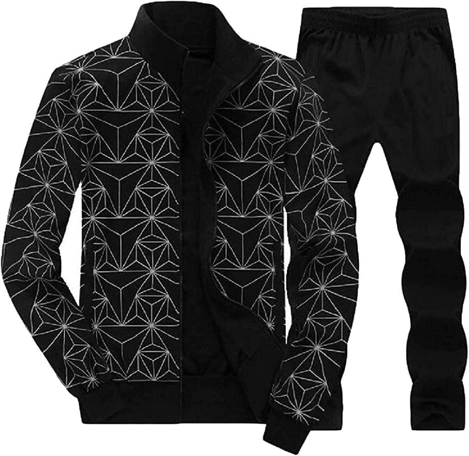 Men 2 Pieces Big and Tall Jacket Casual Athletic Tracksuit Set Amazon.co.uk Clothing