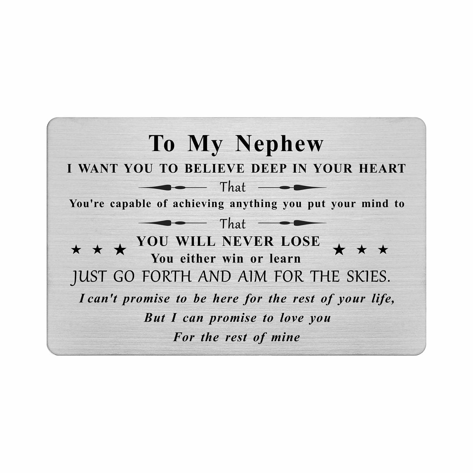 FALOGI To My Nephew Gift from Auntie, Nephew Birthday Cards for Boys, Fathers Day Gift for Nephew