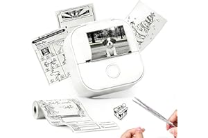 Mini Sticker Printer - Memoqueen T02 Portable Thermal Printer, Compatible with Android & iOS, for Work Plan, Study Notes, Mem