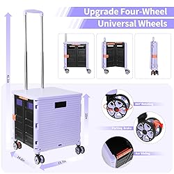 Rolling Crate Utility Cart Collapsible Tote Basket