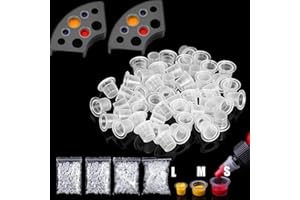 Tattoo Ink Caps Cups Holder -MIUXIA 402Pcs Mixed Size Tattoo Ink Cups Caps Small Mediun Large Tattoo Pigment Caps Cups with W