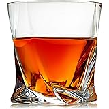 Venero Crystal Whiskey Glasses, Set of 4 Rocks Glasses in Gift Box - Lowball Bar Glasses for Drinking Bourbon, Scotch Whisky,