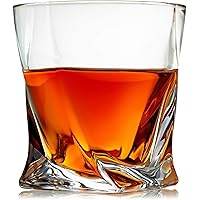 Venero Crystal Whiskey Glasses, Set of 4 Rocks Glasses in Gift Box - Lowball Bar Glasses for Drinking Bourbon, Scotch…