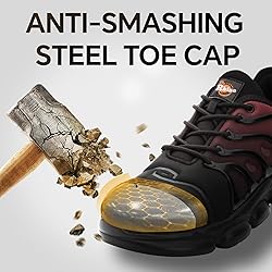 DRRHINO Steel Toe Shoes for Men Women Comfortable