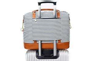 Bluboon Travel Tote Bags with Zipper Ladies Canvas Bag Weekender Overnight Bag for Women Carry on Duffel Bag Trolley Sleeve