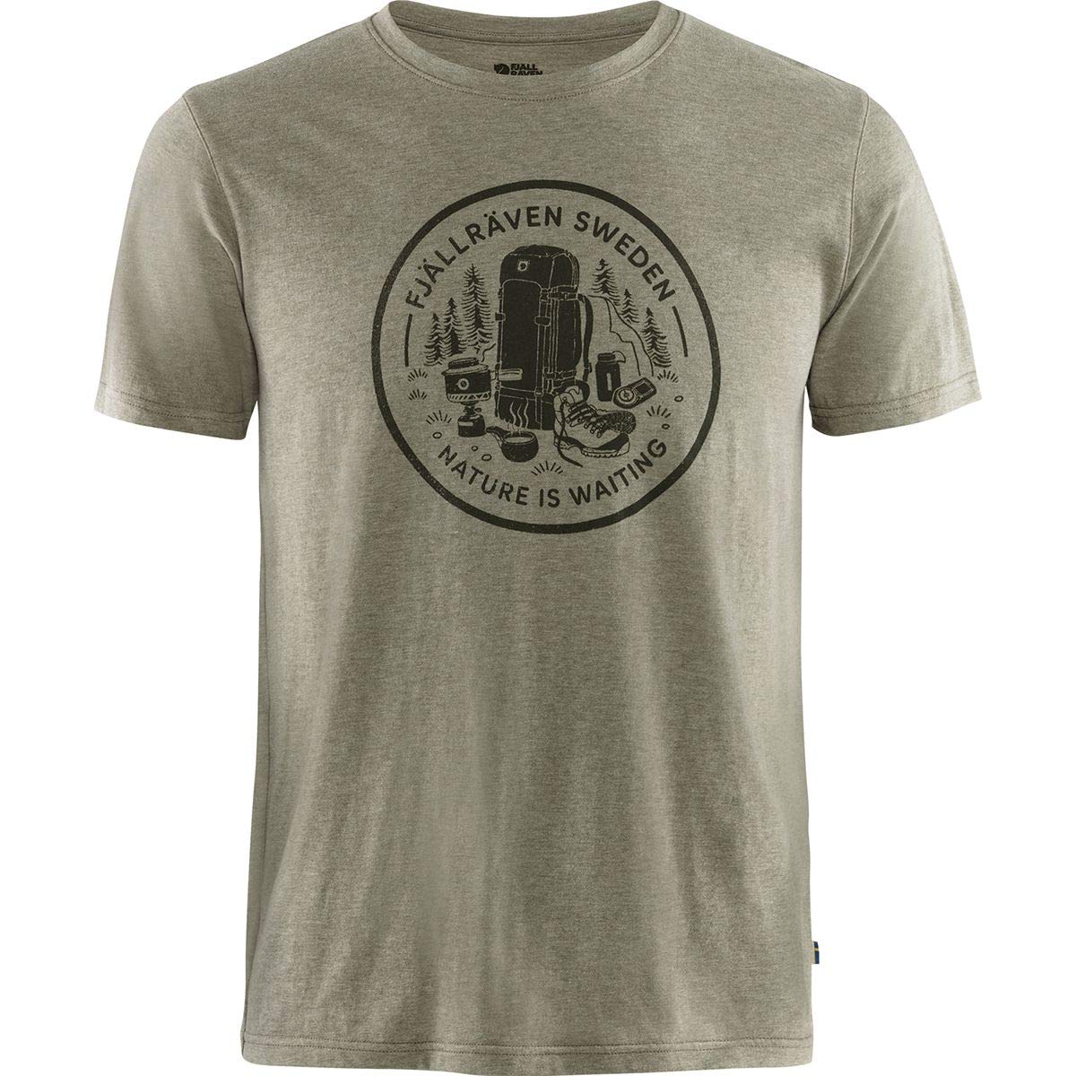 FJALLRAVEN F87312-622-999 Fikapaus T-Shirt M Light Olive-Melange XXL