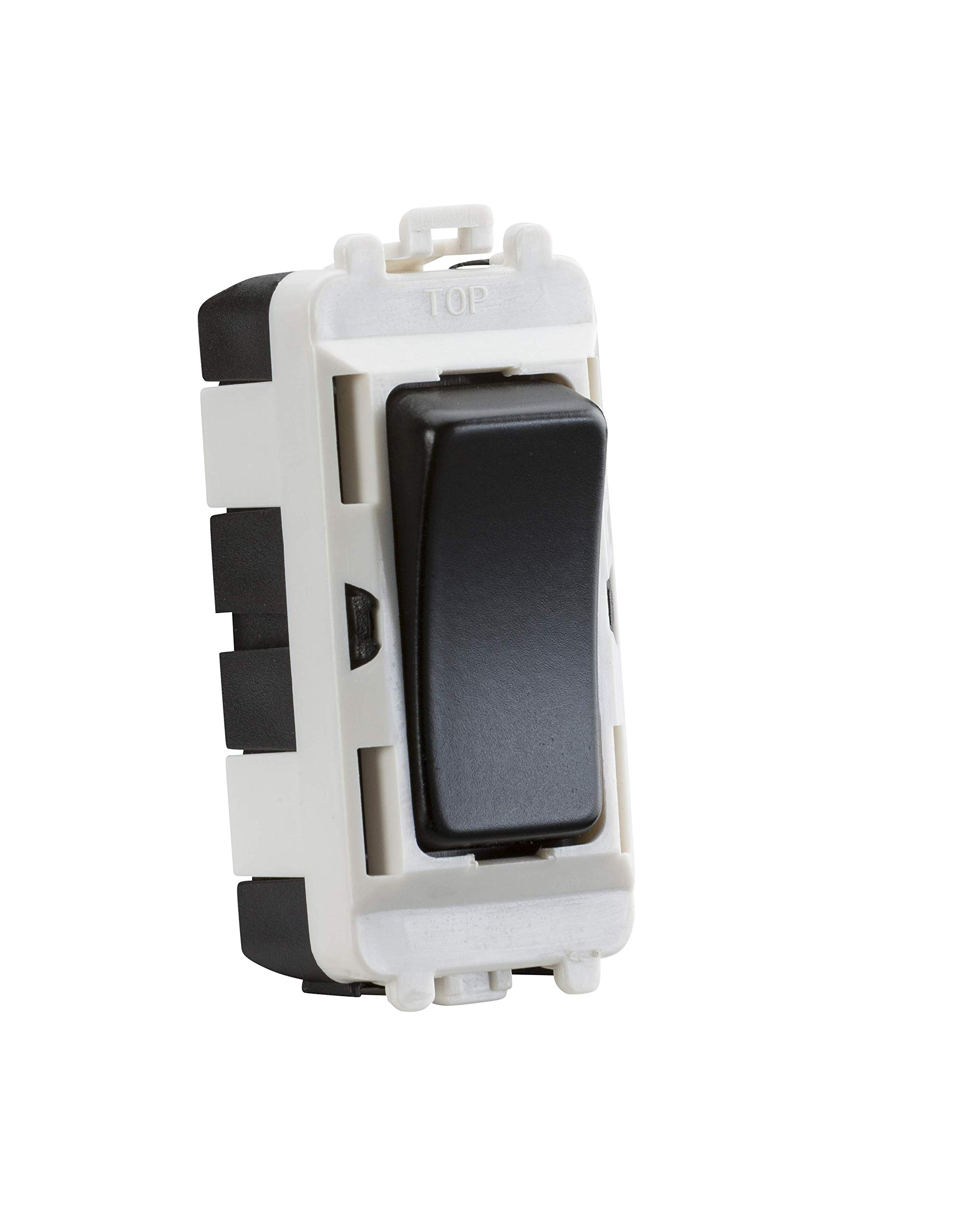 Knightsbridge GDM004MB 20AX 2-Way Grid Module (Centre Off) - matt Black,20A 2 Way Centre off — image 1