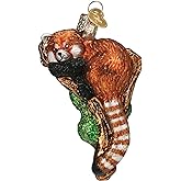Old World Christmas Red Panda Glass Blown Ornament for Christmas Tree, Handcrafted Holiday Decoration, Wildlife Animal Collection