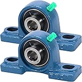 UCP202-10 Pillow Block Bearing,5/8" Bore Mounted Pillow Bearing Cast Iron Base -Self Aligning Chrome Bearing,2 Pcs