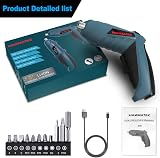 HANMATEK Electric Screwdriver Cordless 90° Rotating LED Light Battery view 7