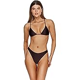 Gottex Flirtt Satin Touch Triangle Bikini Top - Soft Cups, Adjustable Staps, Back Tie Closure, Bottoms Sold Separately