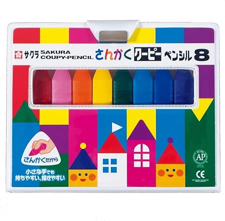 Amazon サクラクレパス さんかくクーピーペンシル 8色 Fyl8 クレヨン 文房具 オフィス用品