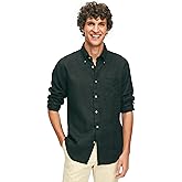 Brooks Brothers Mens Irish Linen Long Sleeve Sport Shirt