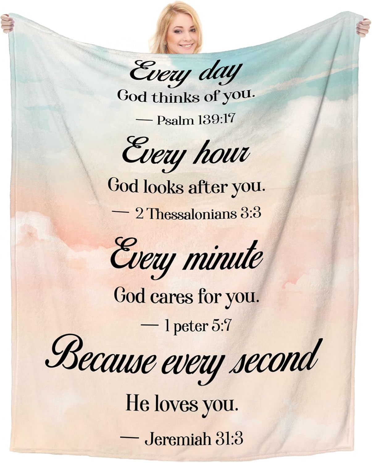 Einanmut Christian Gifts for Women - Baptism Fleece Blanket, Religious Easter Gift for Men, Confirmation & Inspirational for Girls Adults