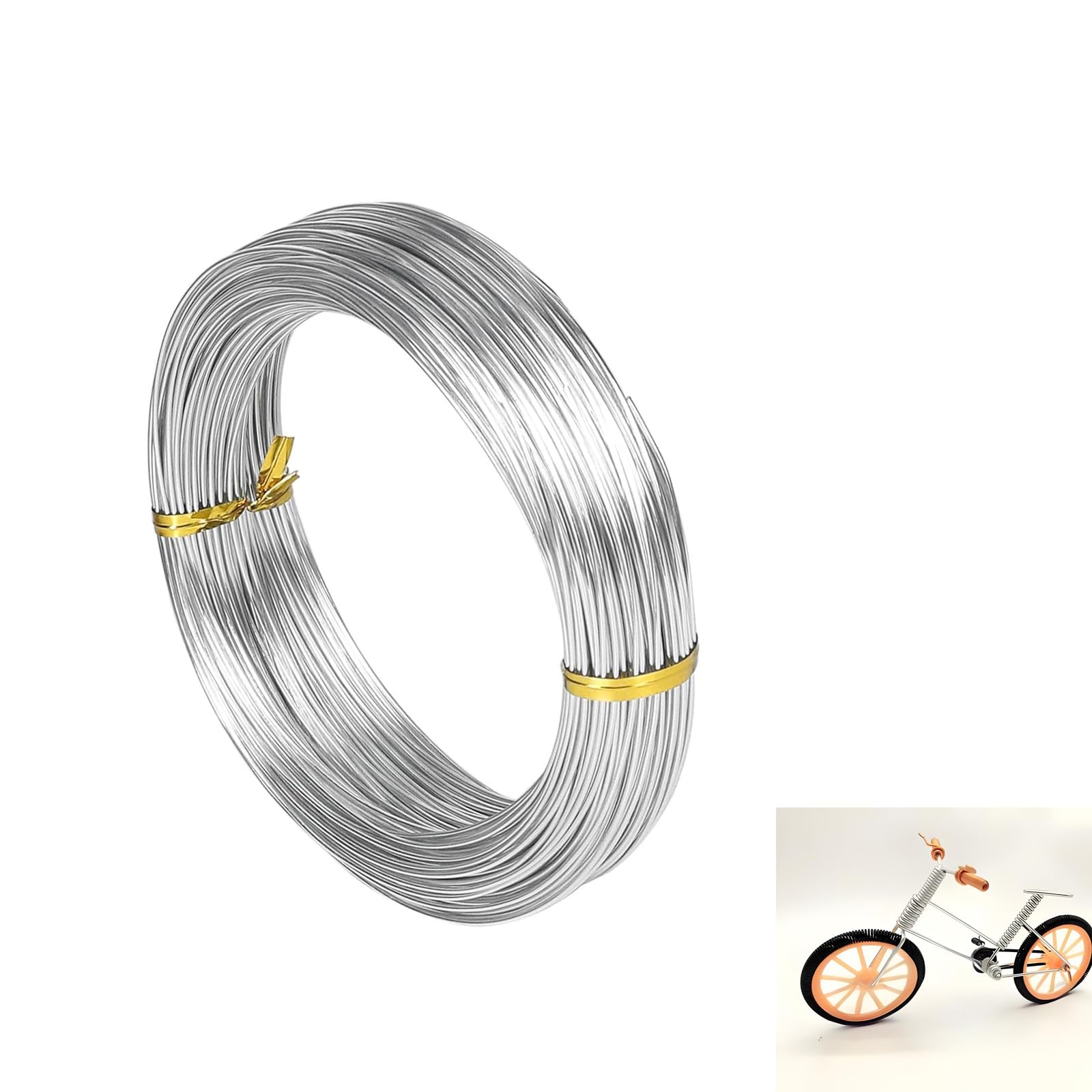 18 Gauge 1mm Silver Aluminum Craft Wire, 45m Flexible Wire for Crafts, Floristry, Jewellery Making & Modelling