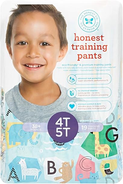The Honest Company Disposable Training Pants Animal Abcs 4t 5t 19 Ct Amazon Com Grocery Gourmet Food