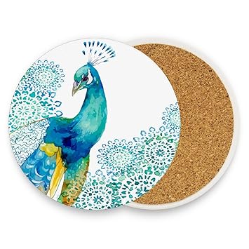 1 9,9 cm cocina MALPLENA regalo 4 pieces set casa madera tama&ntilde;o grande Posavasos para bebidas para todas las tazas