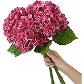 Wenhuidr 4Pcs Large Hydrangea Artificial Flowers 21 inches Latex Faux Hydrangeas Fake Flower Bouquets for Home Decor Party Floral Arrangements Wedding Centerpieces