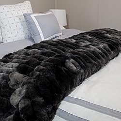 Lavish Home Oversized Ruched Faux Fur Blanket