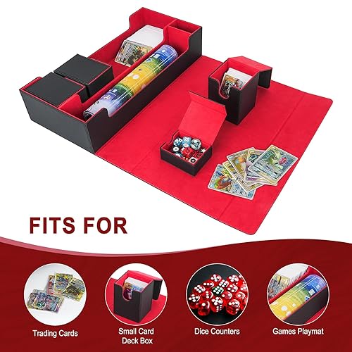 LEFORZ X-Large Premium Card Game Deck Storage Case Fits 5 Decks or 550+  Sleeved Cards with Lidded Dice Tray Compatible with MTG/TCG/Yugioh/Magic/Commander  (Black & Red) in Kenya | Whizz