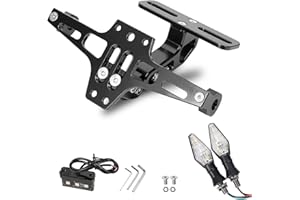MDPROMCP Universal Adjustable Motorcycle License Plate Holder Motorcycle Fender Eliminator Kit With 2 Turn Signal Lights