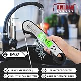 AWLKIM Instant Read Digital Meat Thermometer Waterproof Backlight view 4