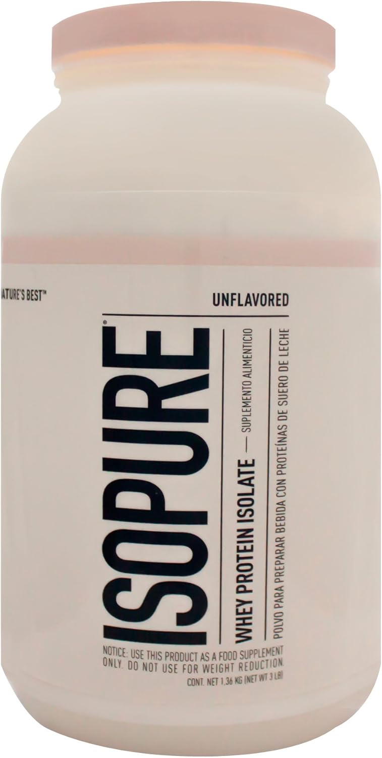 Nature's Best Isopure Proteína Whey, Sin Sabor, 3 Lb. Por GNC Amazon