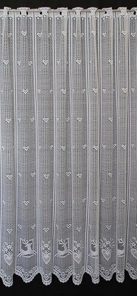 Scheibengardine mit Hirsch und Herz 180 cm hoch | Breite der Gardine durch gekaufte Menge in 25 cm Schritten wählbar (Anferti